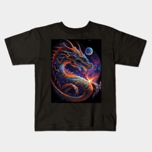 Cosmic Space Dragon Kids T-Shirt